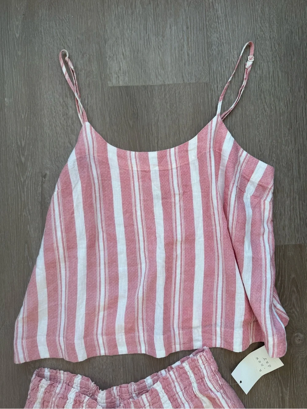 a new day Pink and White Striped Wide Leg Linen Pants Set - Picture 2 of 7